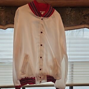 White and Red Men's Varsity Jacket